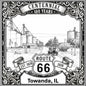 Laser-engraved design of Towanda, Illinois for Route 66 Centennial