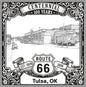 Laser-engraved design of Tulsa, Oklahoma for Route 66 Centennial