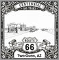 Laser-engraved design of Two Guns, Arizona for Route 66 Centennial