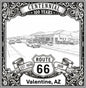 Laser-engraved design of Valentine, Arizona for Route 66 Centennial