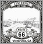 Laser-engraved design of Victorville, California for Route 66 Centennial