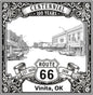 Laser-engraved design of Vinita, Oklahoma for Route 66 Centennial
