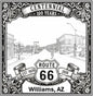 Laser-engraved design of Williams, Arizona for Route 66 Centennial