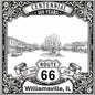 Laser-engraved design of Williamsville, Illinois for Route 66 Centennial
