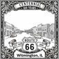 Laser-engraved design of Wilmington, Illinois for Route 66 Centennial