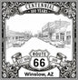 Laser-engraved design of Winslow, Arizona for Route 66 Centennial