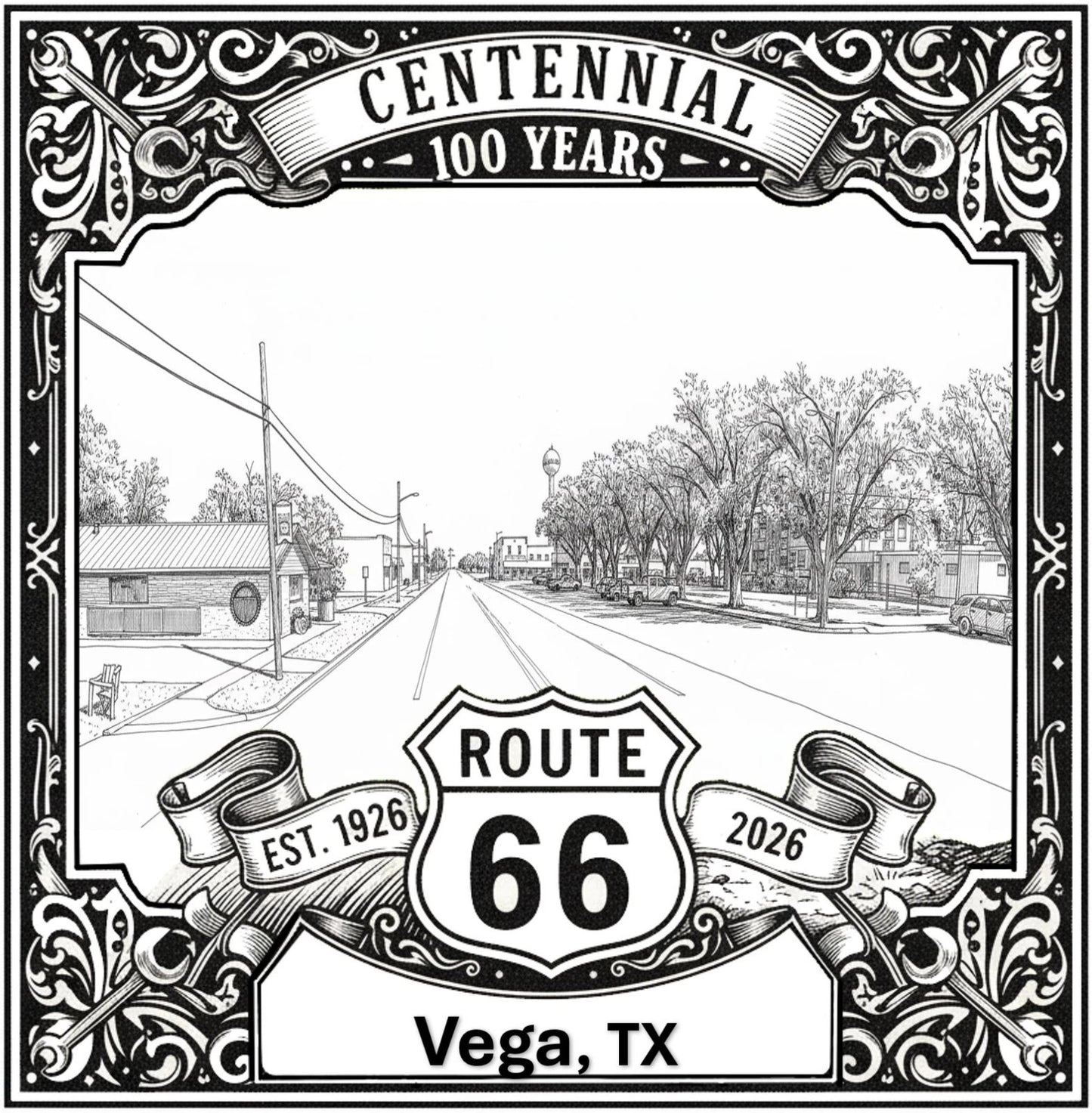 Vega Route 66 Texas Wall Art