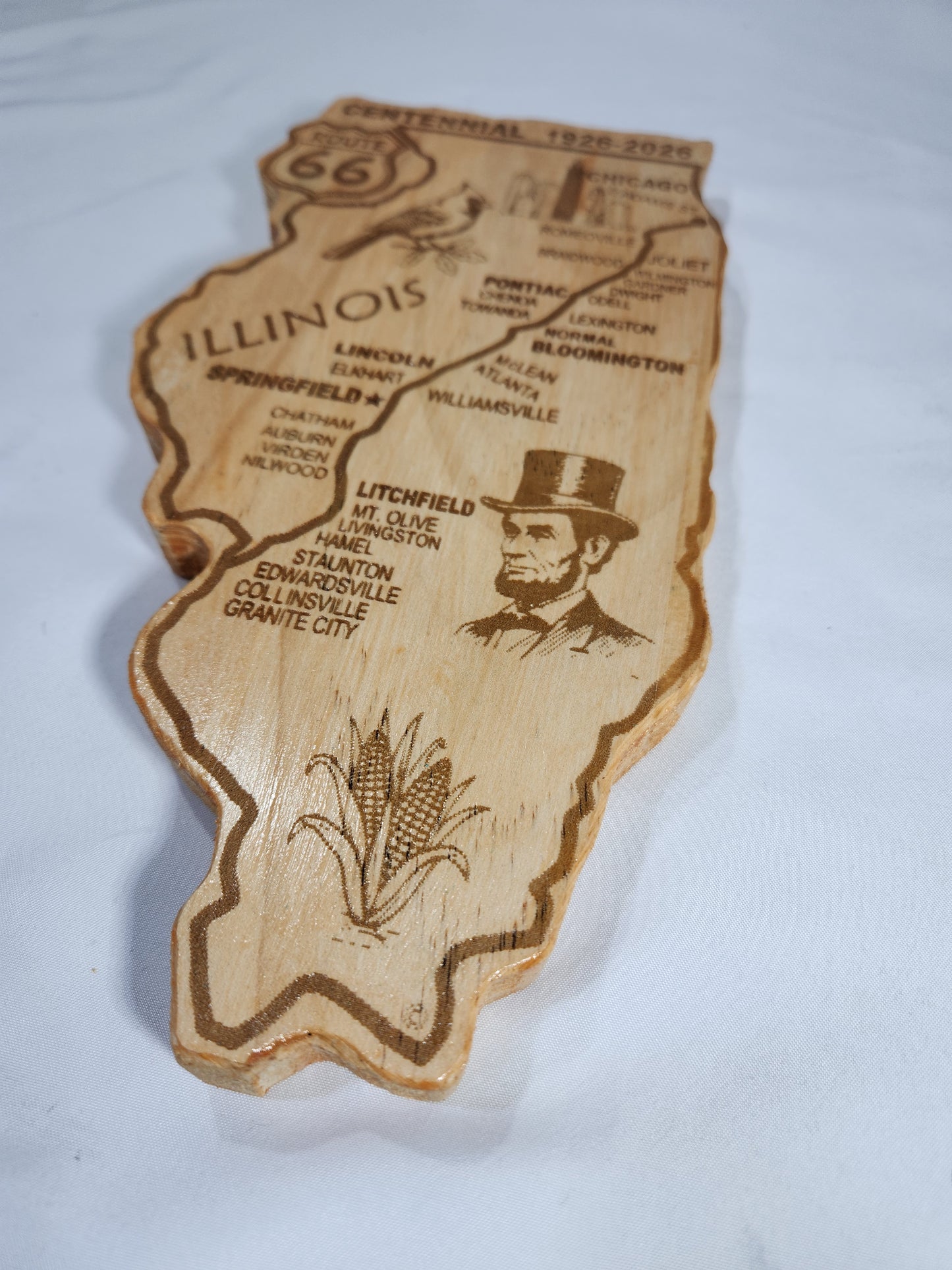 Route 66 Illinois Map Wall Art