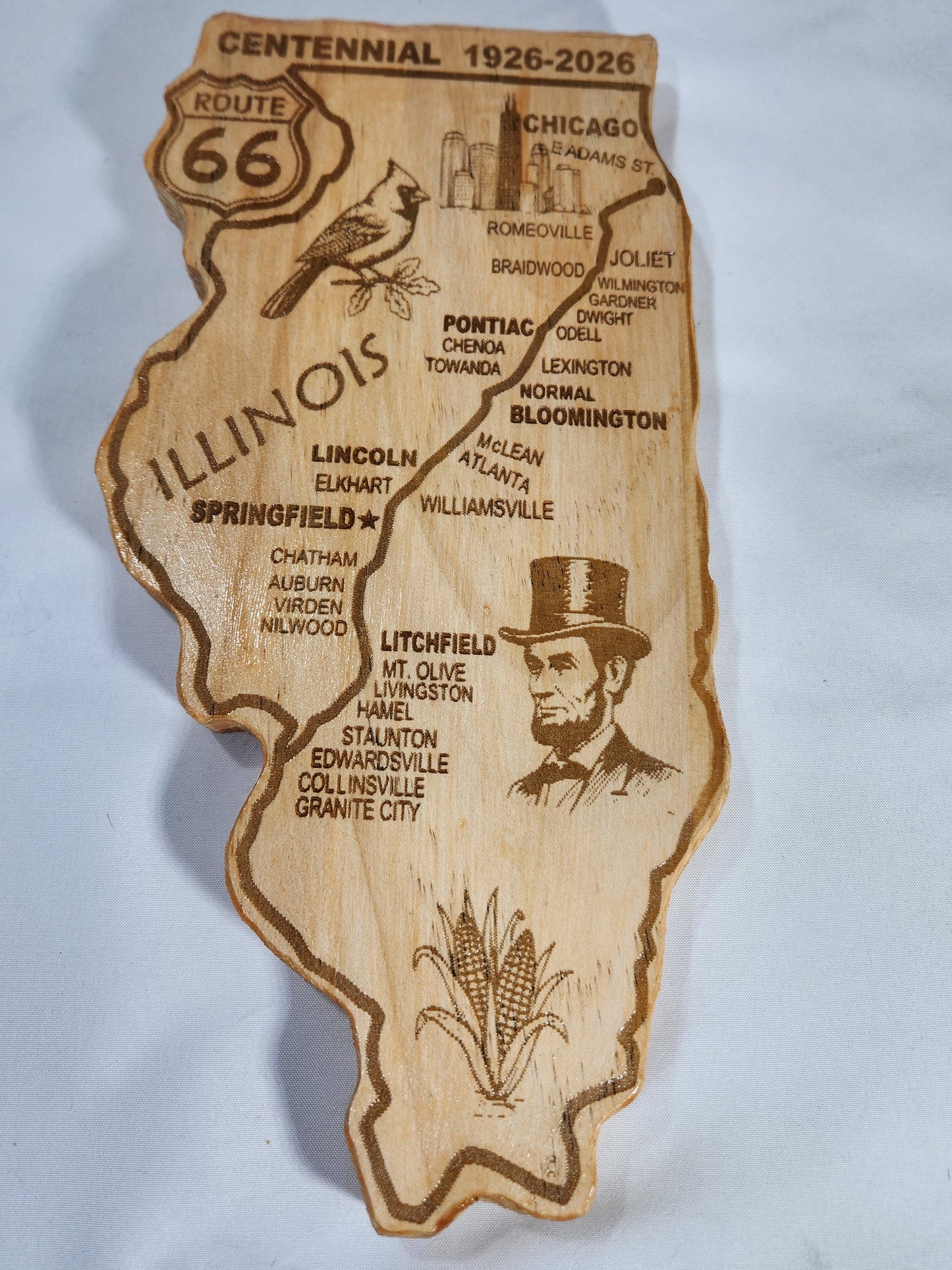 Route 66 Illinois Map Wall Art