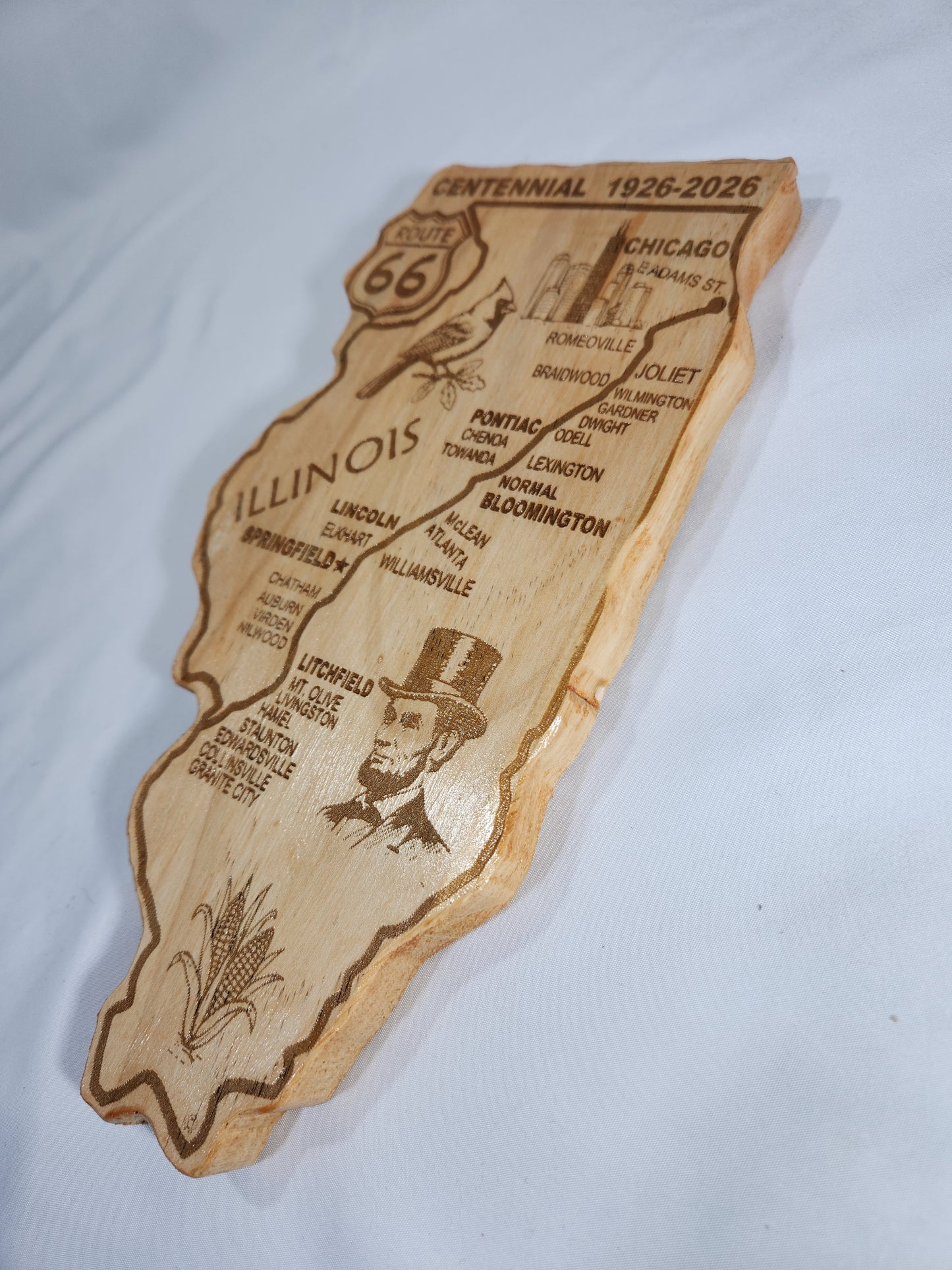Route 66 Illinois Map Wall Art