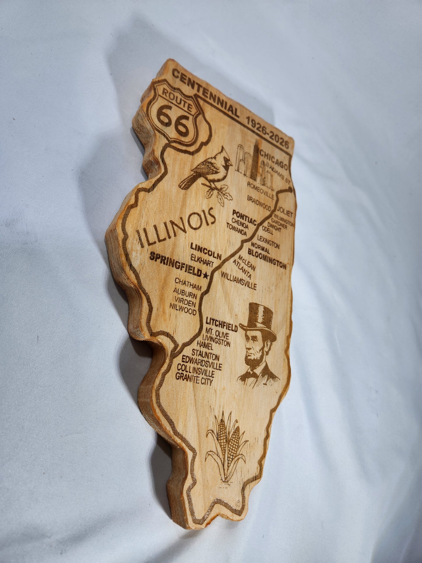 Route 66 Illinois Map Wall Art